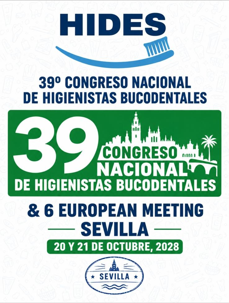 Cartel del 39º Congreso Nacional de Higienistas Bucodentales y 6º European Meeting, Sevilla, 20 y 21 de octubre de 2028